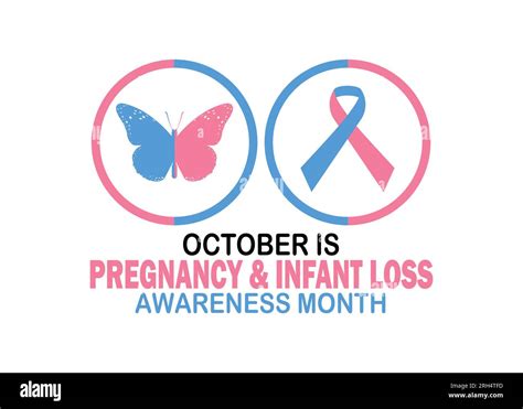 October Is Pregnancy Infant Loss Awareness Month Vector Illustration