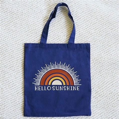 Hello Sunshine Canvas Tote By Moonandbackb On Etsy