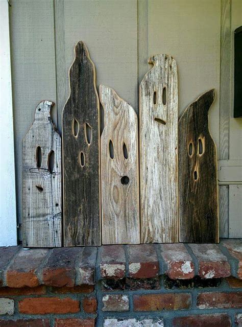 Fence Ghosts Halloween Wood Crafts Wood Halloween Decorations Fall