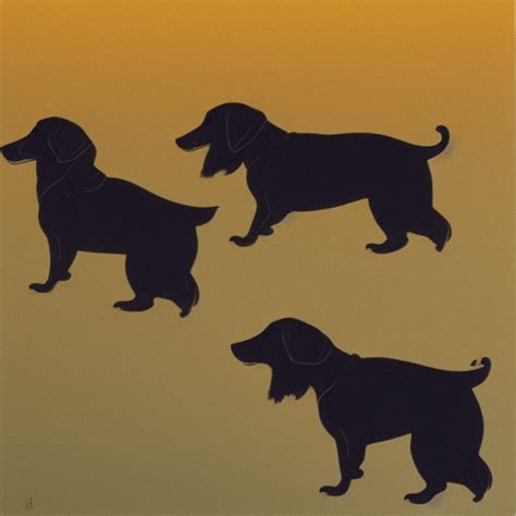 Realistically Black And Tan Dachshunds Maxfield Parrish Style