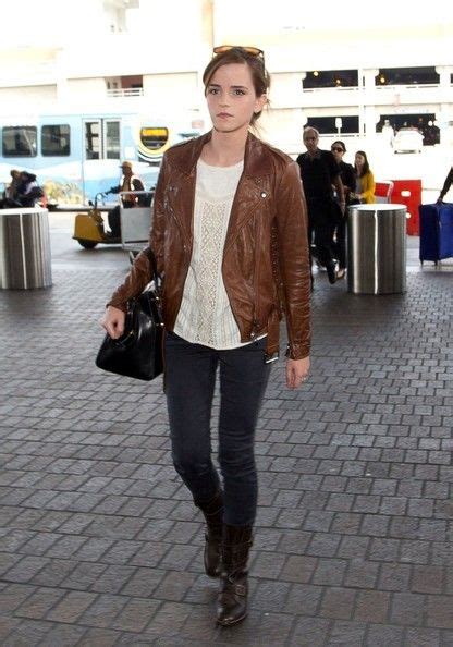 Emma Watson Photostream White Tee Jeans Leather Jackets Women Style