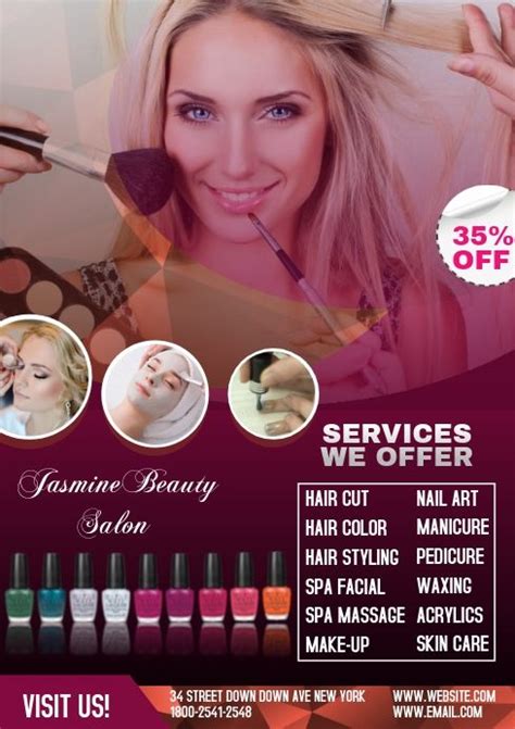 Beauty Salon Free Poster Flyer Template Facial Waxing Facial Spa