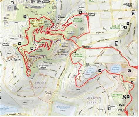 Bay area bike trails map - Map of bay area bike trails (California - USA)