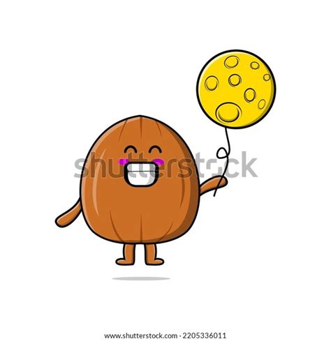 Cute Cartoon Almond Nut Floating Moon เวกเตอร์สต็อก ปลอดค่าลิขสิทธิ์ 2205336011 Shutterstock