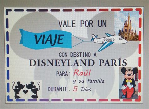 Cheque A Disneyland Viaje A Disneyland Paris Vale Por Un Viaje