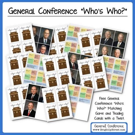 Lds General Conference Whos Who Matching Game Learn About The 12