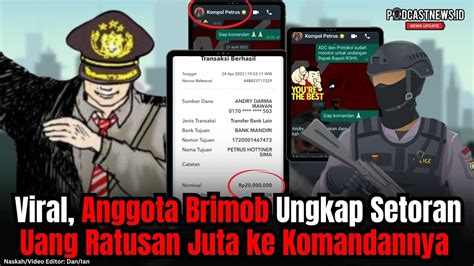 Viral Anggota Brimob Ungkap Setoran Uang Ratusan Juta Ke Komandannya