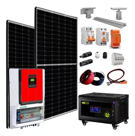 Kit Solar Casa Campo H Brido Con Litio Kw Mh L