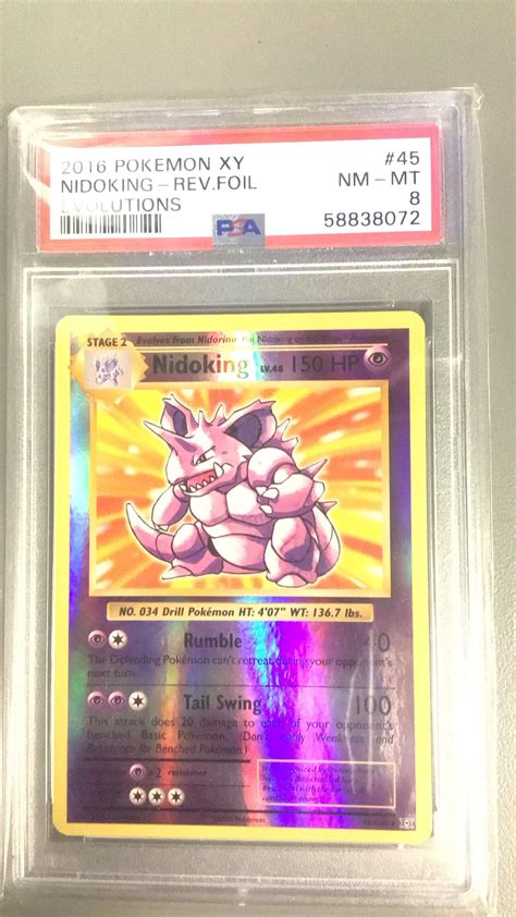 Pokemon Xy Evolutions Nidoking Reverse Foil Psa Gamestop