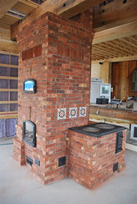 Masonry Heater With Bake Oven And Cookstove Wood Stove Cooking Wood