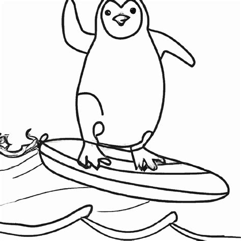 Surfando Os Pinguins Desenhos Para Imprimir E Colorir