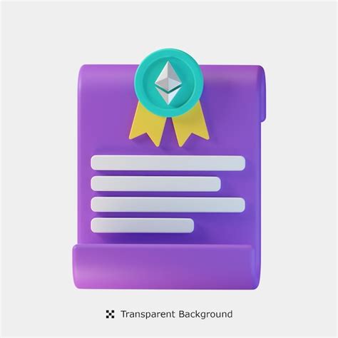 Premium Psd Nft Certificate D Icon Illustration