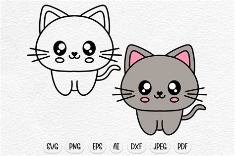 2 Cute Cat Svg Design Baby Animal Svg Graphic By Dreanartdesign