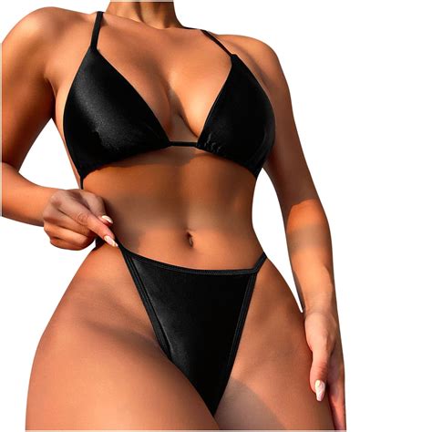 Quyuon Plus Size Bikini Swimsuits For Women Piece String Cheeky