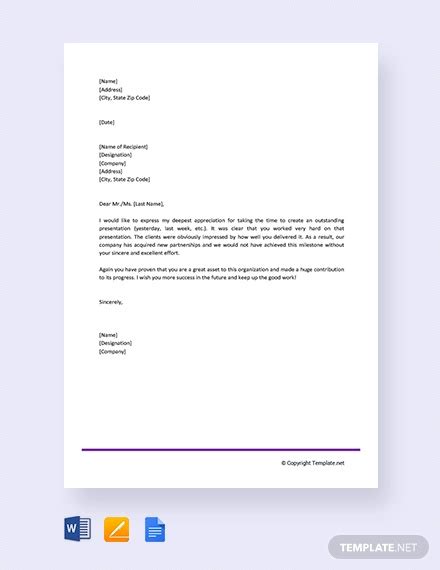 Thank You Letter For Appreciation 19 Free Word Excel Pdf Format