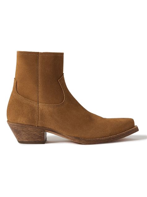 Saint Laurent Lukas Suede Chelsea Boots Brown Saint Laurent