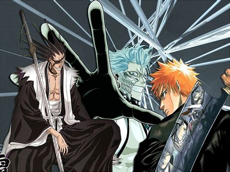 Hd Wallpaper Bleach Grimmjow Jaegerjaquez Ichigo Kurosaki Kenpachi