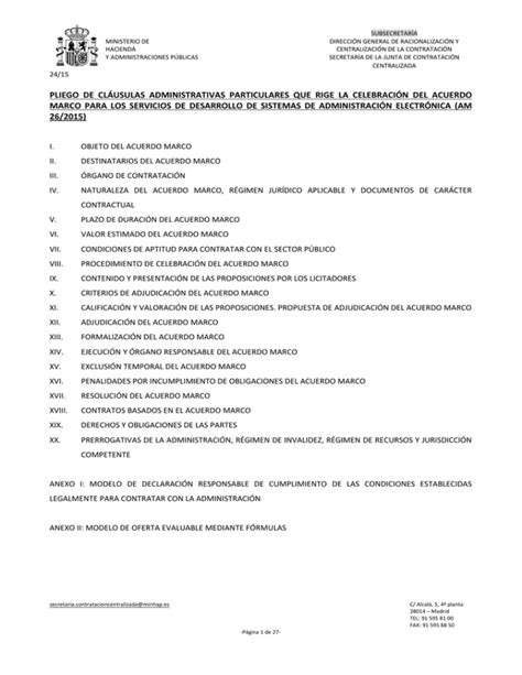 Pliego De Cl Usulas Administrativas