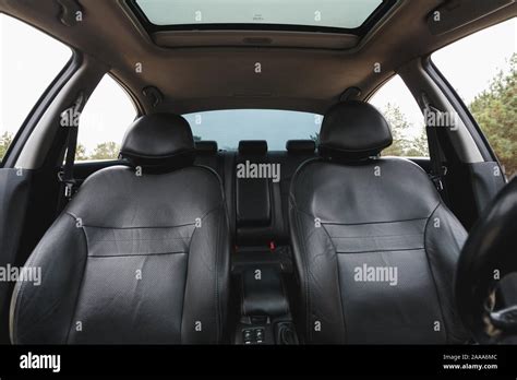 Car Interior Part Of Front Seats Close Stock Photo Alamy