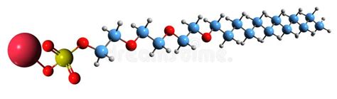 3ª Imagen De La Fórmula Esquelética De Laureth Sulfato De Sodio Stock