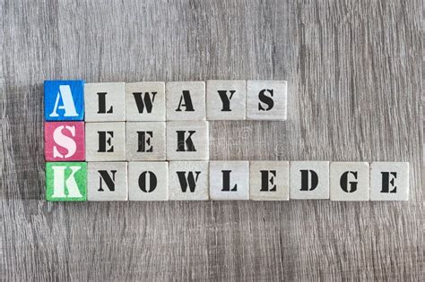 Always Seek Knowledge Stock Photo Image Of Note Quote 85275526