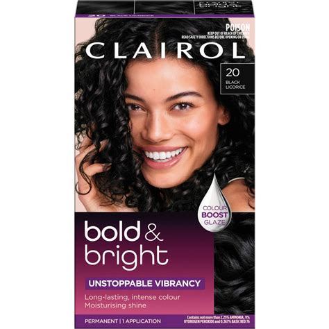 Clairol Bold Bright Permanent Hair Colour 20 Midnight Black BIG W