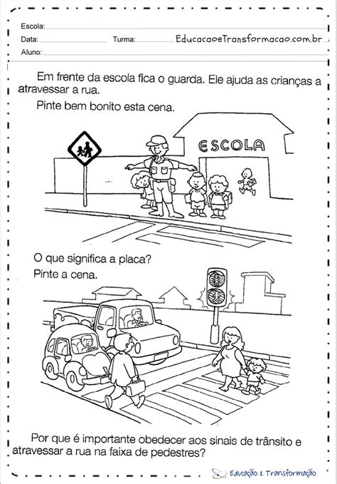 Atividade Sobre O Transito 1 Ano