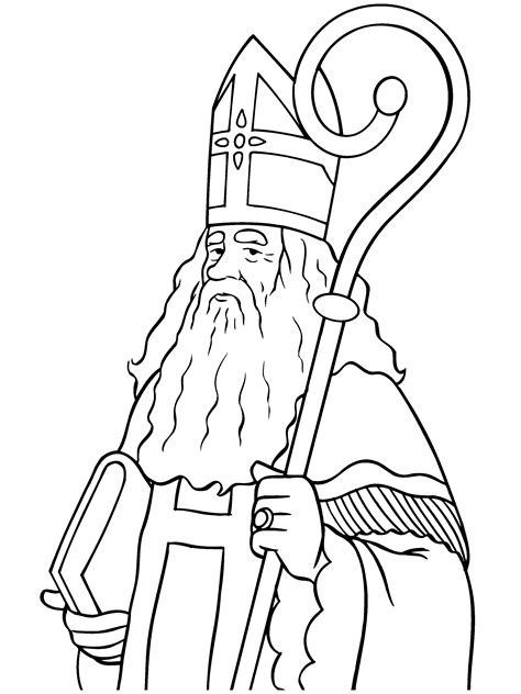 St Nicholas Coloring Nikolaus Nicolas Saint Sinterklaas Malvorlage