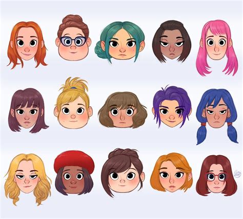 Faces and Hairstyles 2 by LuigiL | Character design girl, Character ...