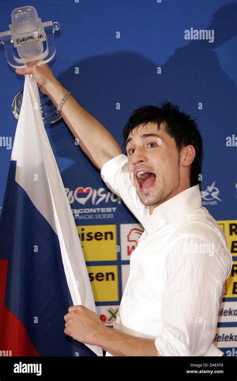 Russian Singer Dima Bilan Cheers Winning The Eurovision Song Contest In