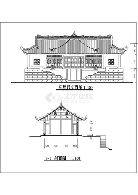 某地某古建筑设计cad详施工图纸仿古建筑土木在线