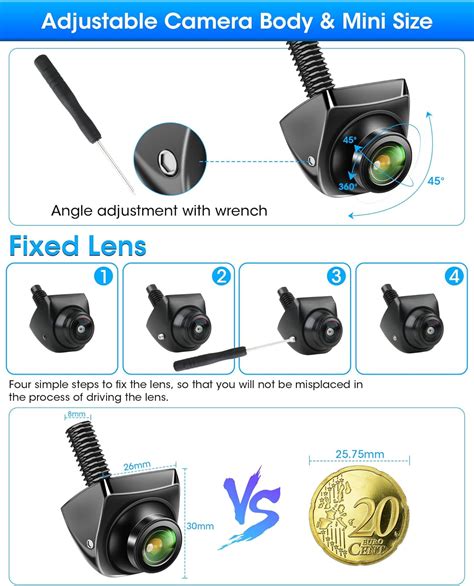 Jansite Cam Ra De Recul R Glable Ahd P Camera De Recul Pour Voiture