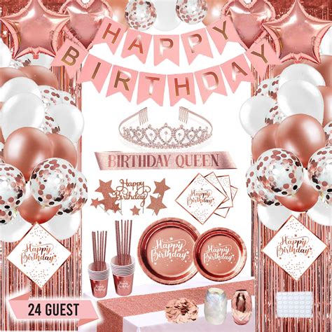 Rose Gold Birthday Party Decorations Rose Gold Party Decorations Set