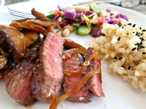 Seared Filet Mignon with Sautéed Shallots Shiitake Mushrooms My