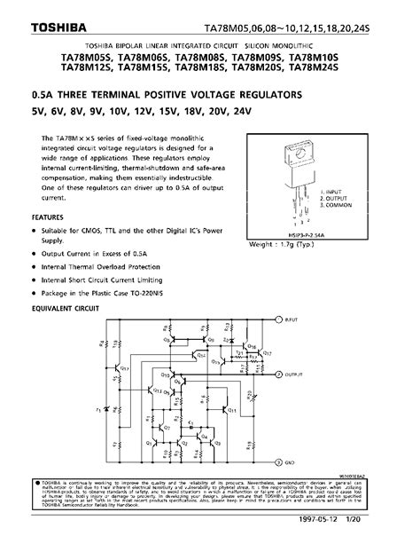 Ta M S Datasheet Pages Toshiba A Three Terminal Positive