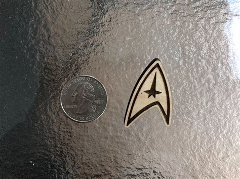 Star Trek Insignia Pin Laser Engraved Wooden Pin - Etsy