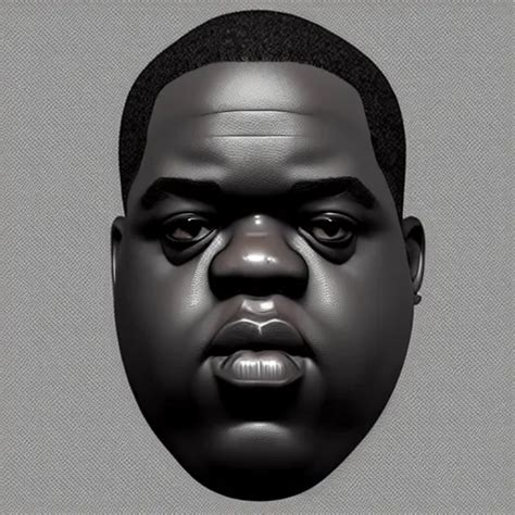 Notorious Big Head 3 D Model Zbrush Wireframe Stable Diffusion