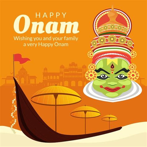 Premium Vector Realistic Happy Onam Indian Festival Banner Design