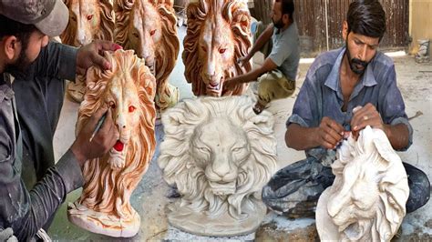 How Sculptures Of Lion Is Manufactured With Hands Full Step By Step