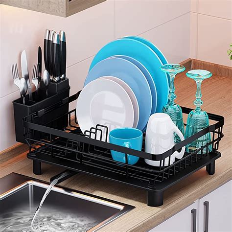 Moukabal Dish Drying Rack Dish Rackdish Racks For Kitchen Counterdish Drainer With Removable