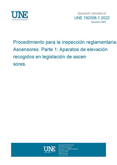 Une Procedimiento Para La Inspecci N Reglamentaria