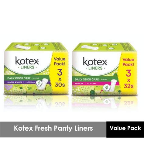 Kotex Fresh Pantyliners Regular X S Longer Wider X S