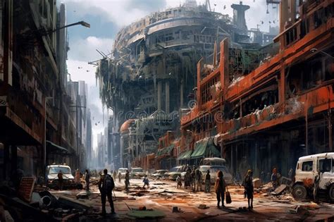 Dystopian Apocalypse Dark Buildings And Apocalyptic Landscapes