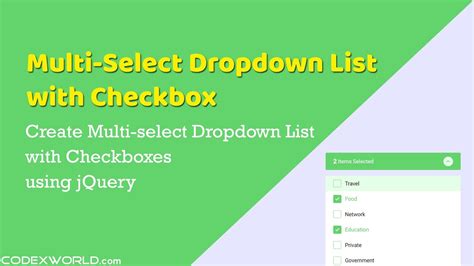 Multi Select Dropdown List With Checkbox Using JQuery YouTube