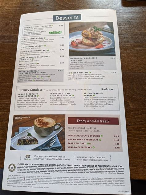 Menu At Royal Oak Pub And Bar Woking Aldershot Rd