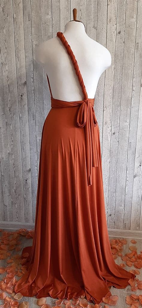 Burnt Orange Bridesmaid Dresses Boho Bridesmaid Dress Infinity Etsy