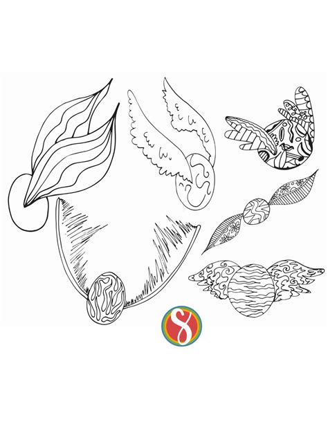 10 Free Golden Snitch Coloring Pages — Stevie Doodles