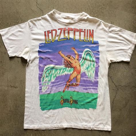 1980s Led Zeppelin Swan Song T Shirt Measures 21 Pit To Pit And 27