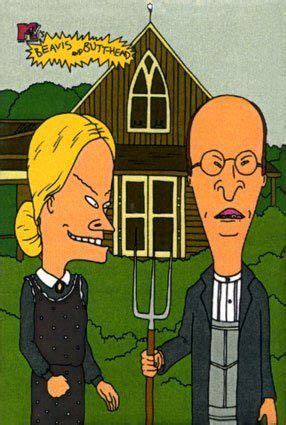 American Gothic Satire Beavis And Butthead American Gothic Parody