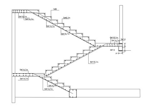 Reinforcement Staircase Cross Section Drawing Free DWG Download - Cadbull